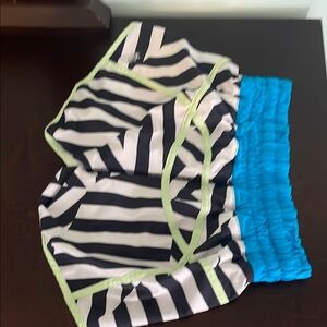 Striped Swimsuit with Blue Accents